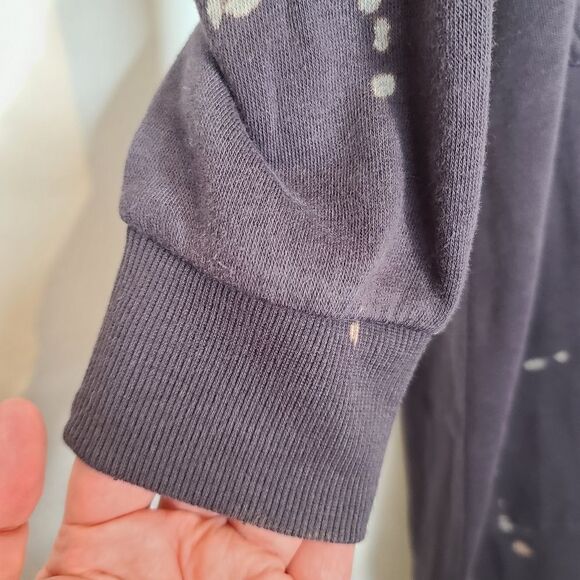 1X 14W 16W Torrid Grey Bleach Splatter Sweatshirt Dress Fleece Skull Hood Lounge - Picture 3 of 9